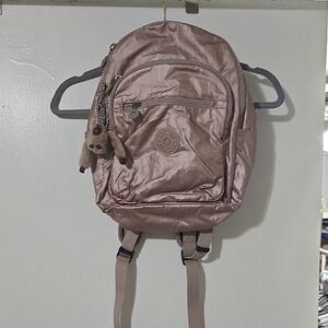 Kipling Medium Metallic Pink Backpack